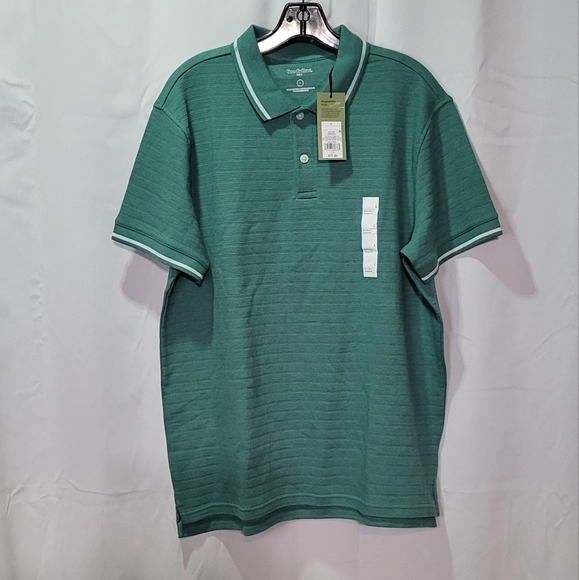 Goodfellow & Co Men's NWT Green Standard Fit Short Sleeve Polo Shirt Size Large - Picture 2 of 8